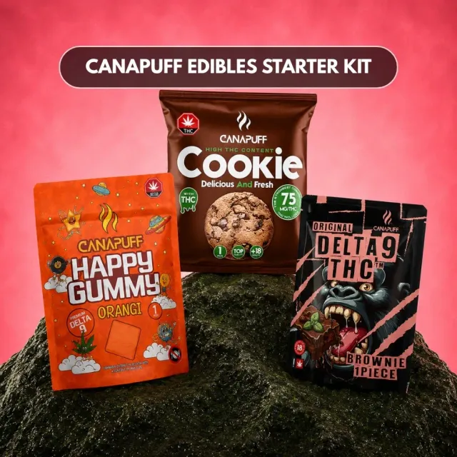 Canapuff Edibles startpakke vingummi brownie