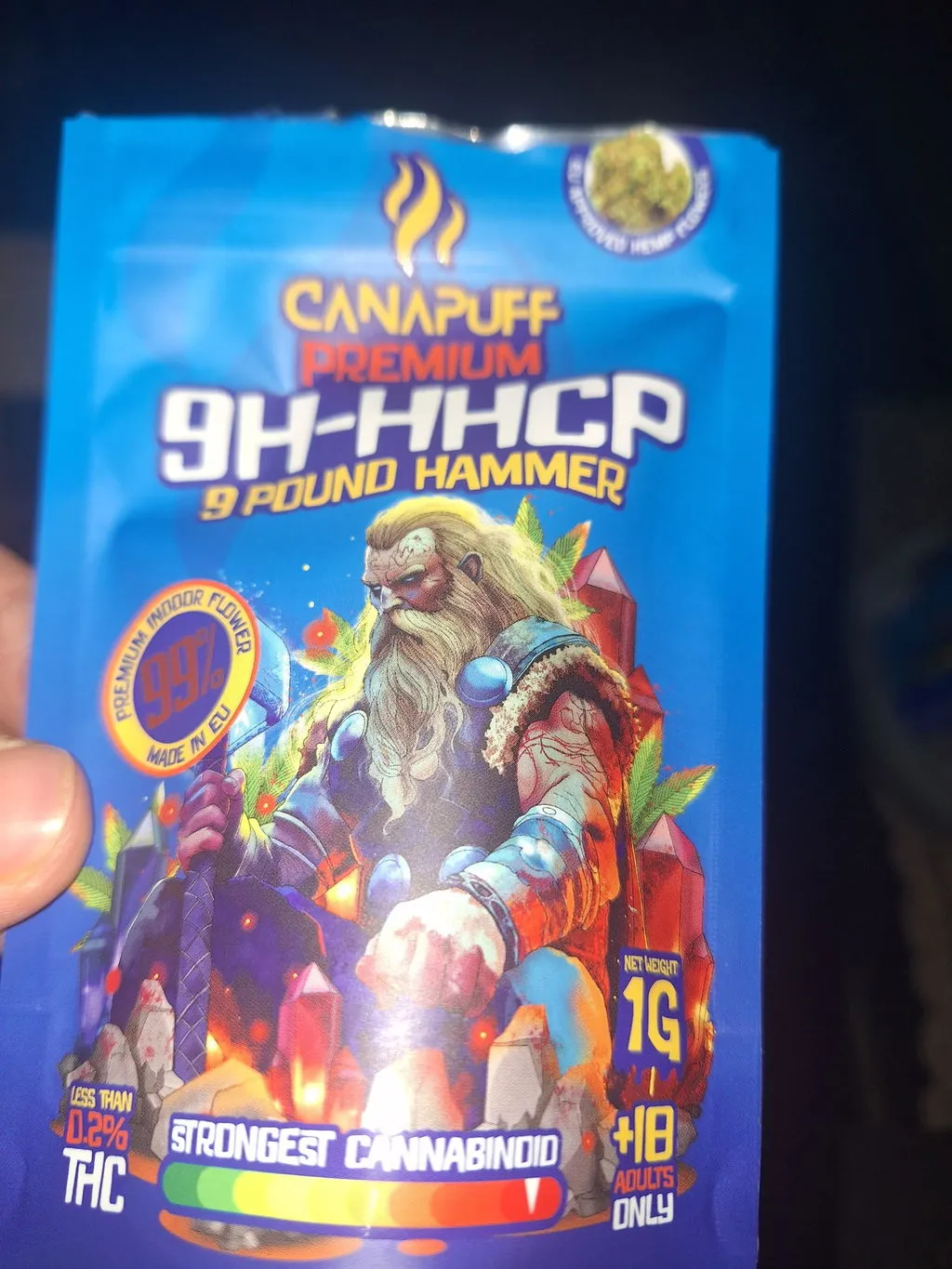 Canapuff 9 Pound Hammer 9H-HHCP topskudd 1g sitrus
