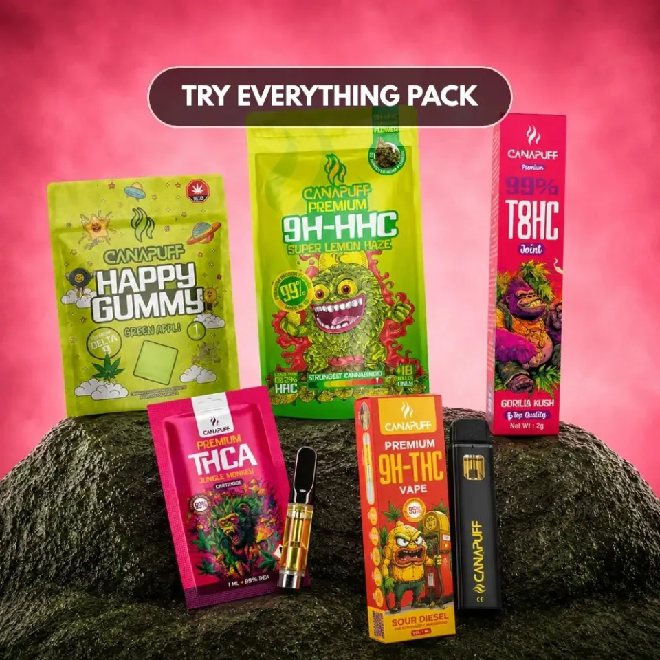 Canapuff Try Everything Pack prøvepakke 5 produkter mix