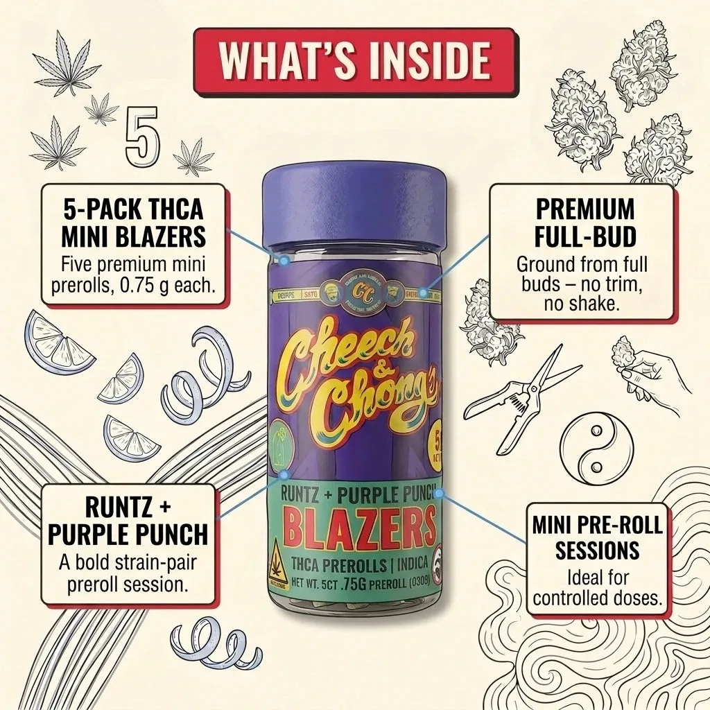Cheech & Chong Blazers THCa-prerolls runtz 5-pk 3,75 g
