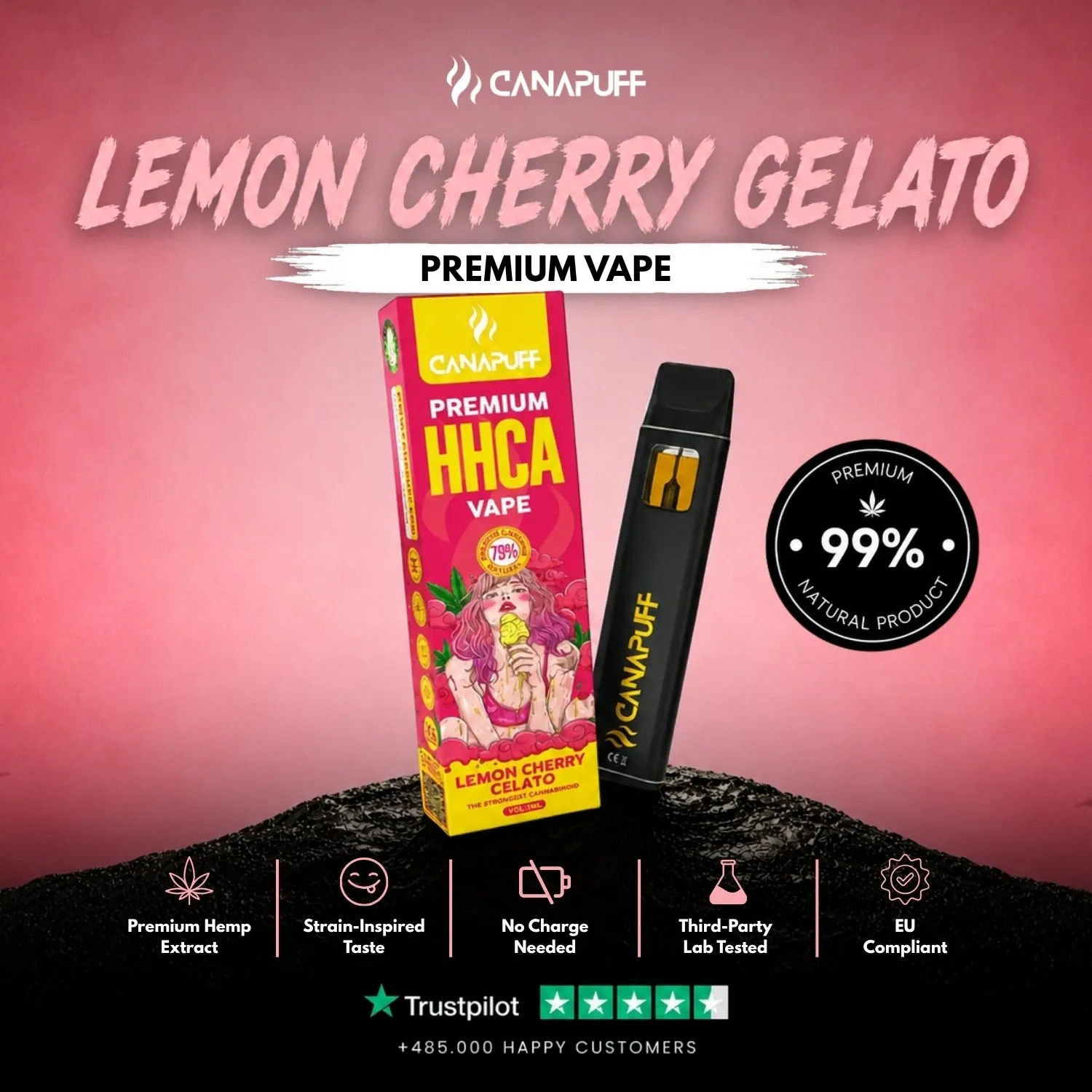 Canapuff HHC-A Lemon Cherry Gelato 79% vape 1 ml