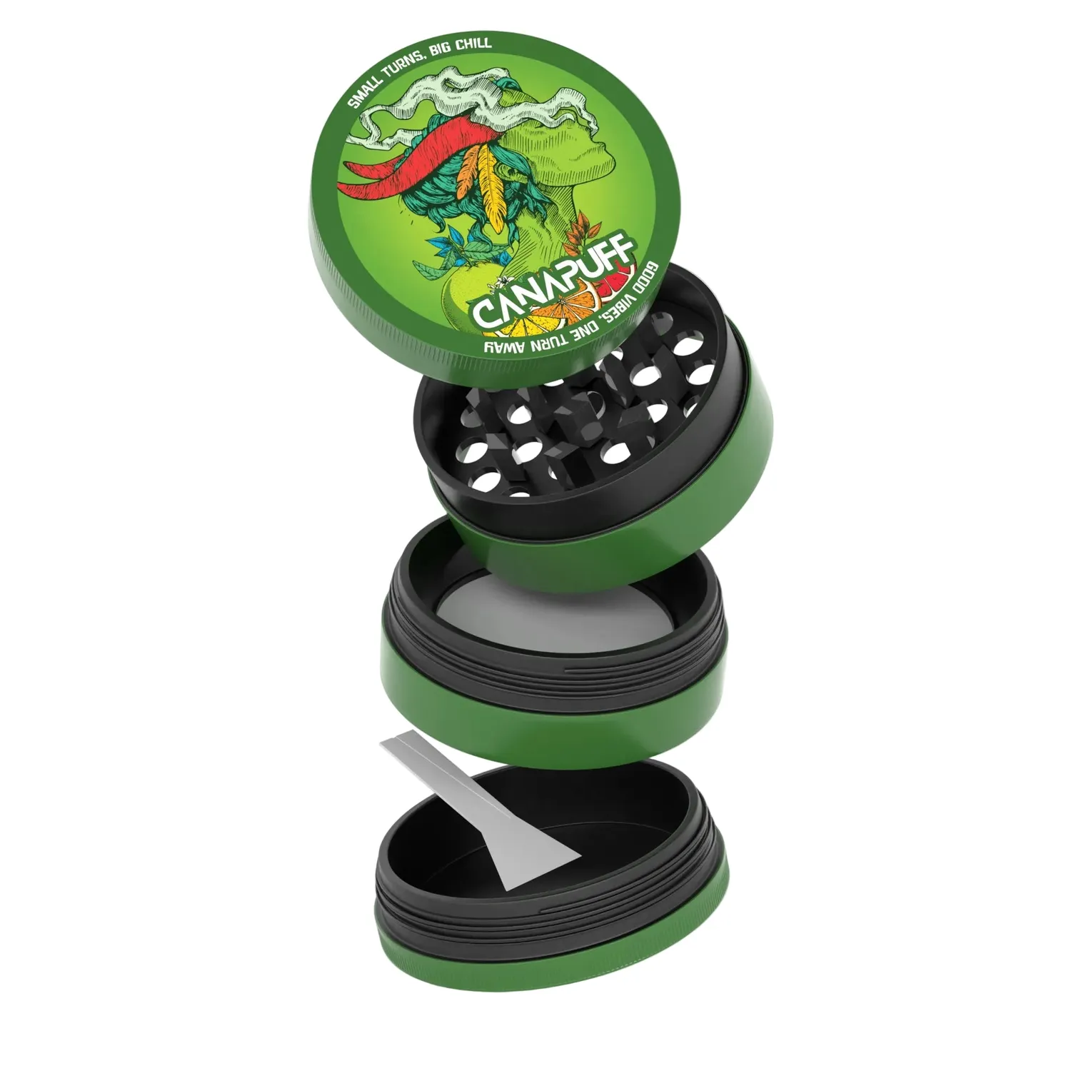 Canapuff Green Crack kvern metall 60 mm 4-delt