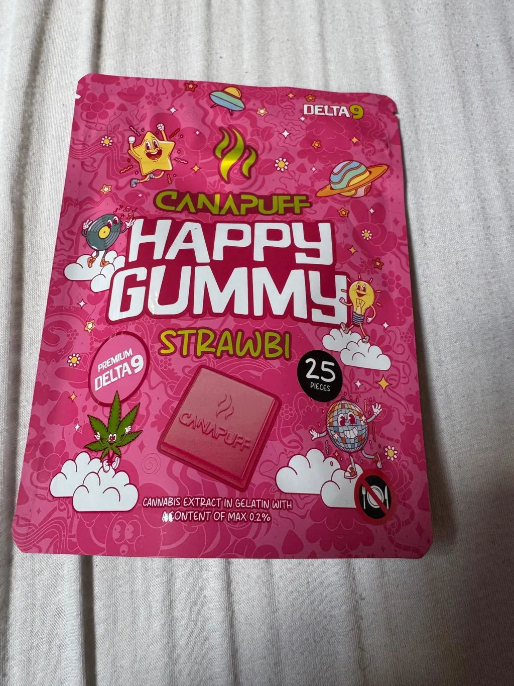Canapuff Happy Gummy Strawbi Delta 9 vingummi 1 stk