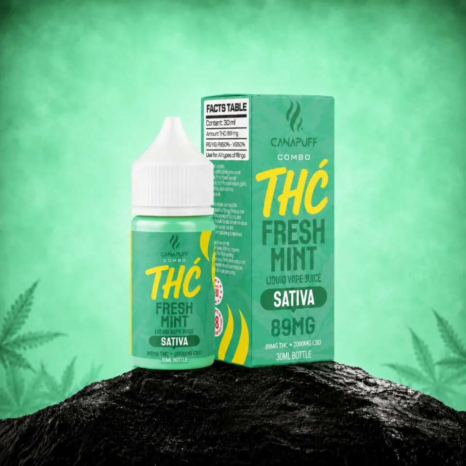 Canapuff Happy Liquid Fresh Mint vapevæske 30 ml