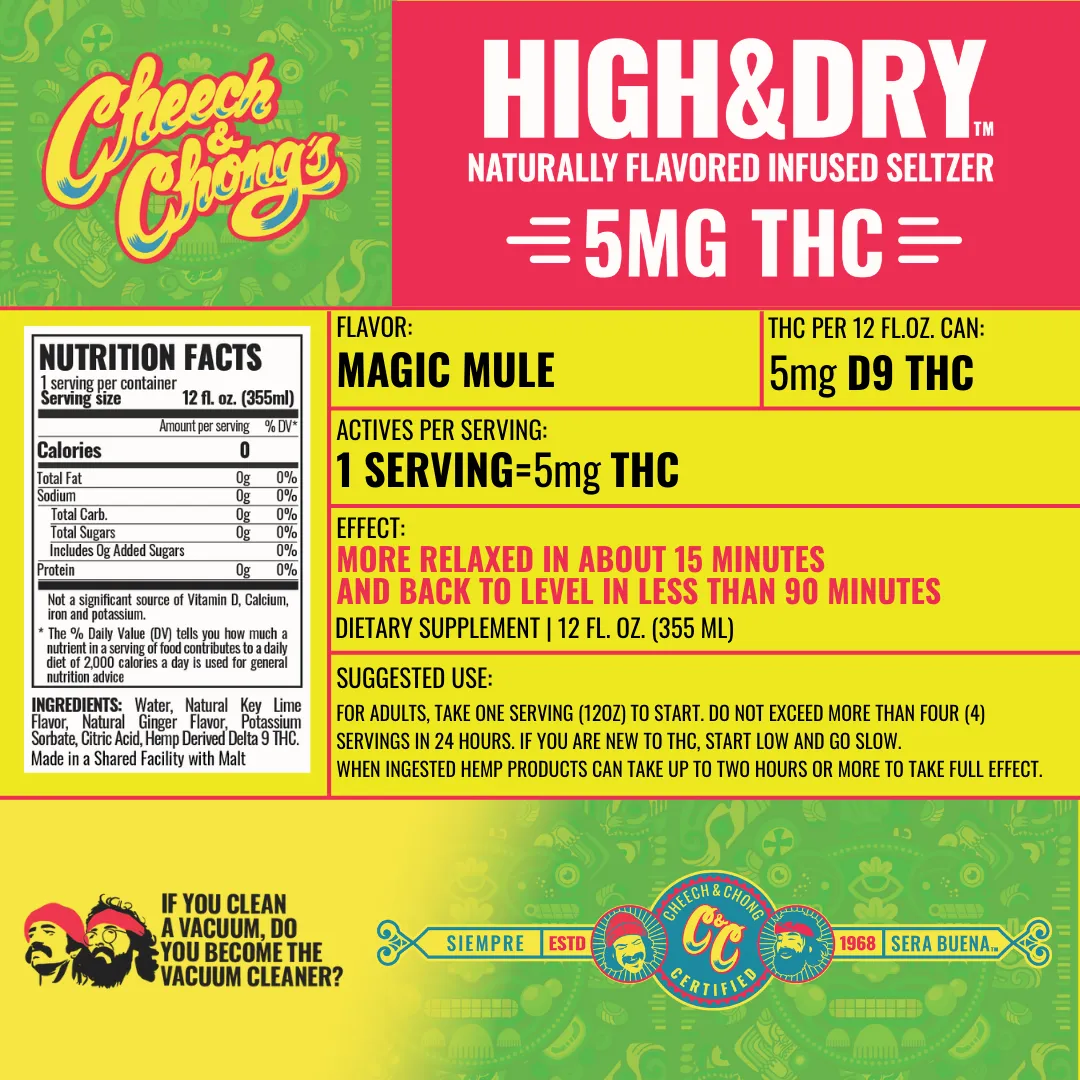 Cheech & Chong High & Dry Magic Mule THC-seltzer 4-pk ingefær