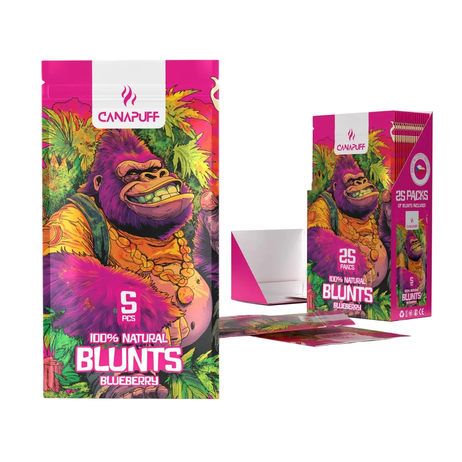 Canapuff Blunt Wrap blåbær 5 stk 50x110 mm