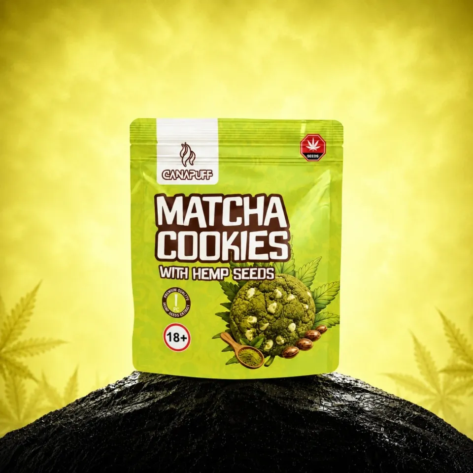 Canapuff Matcha Cookies kjeks hampefrø 30 mg 1 stk