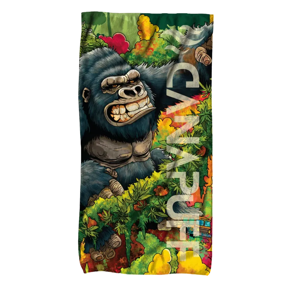 Canapuff Jungle Gorilla håndkle 145x70 mikrofiber