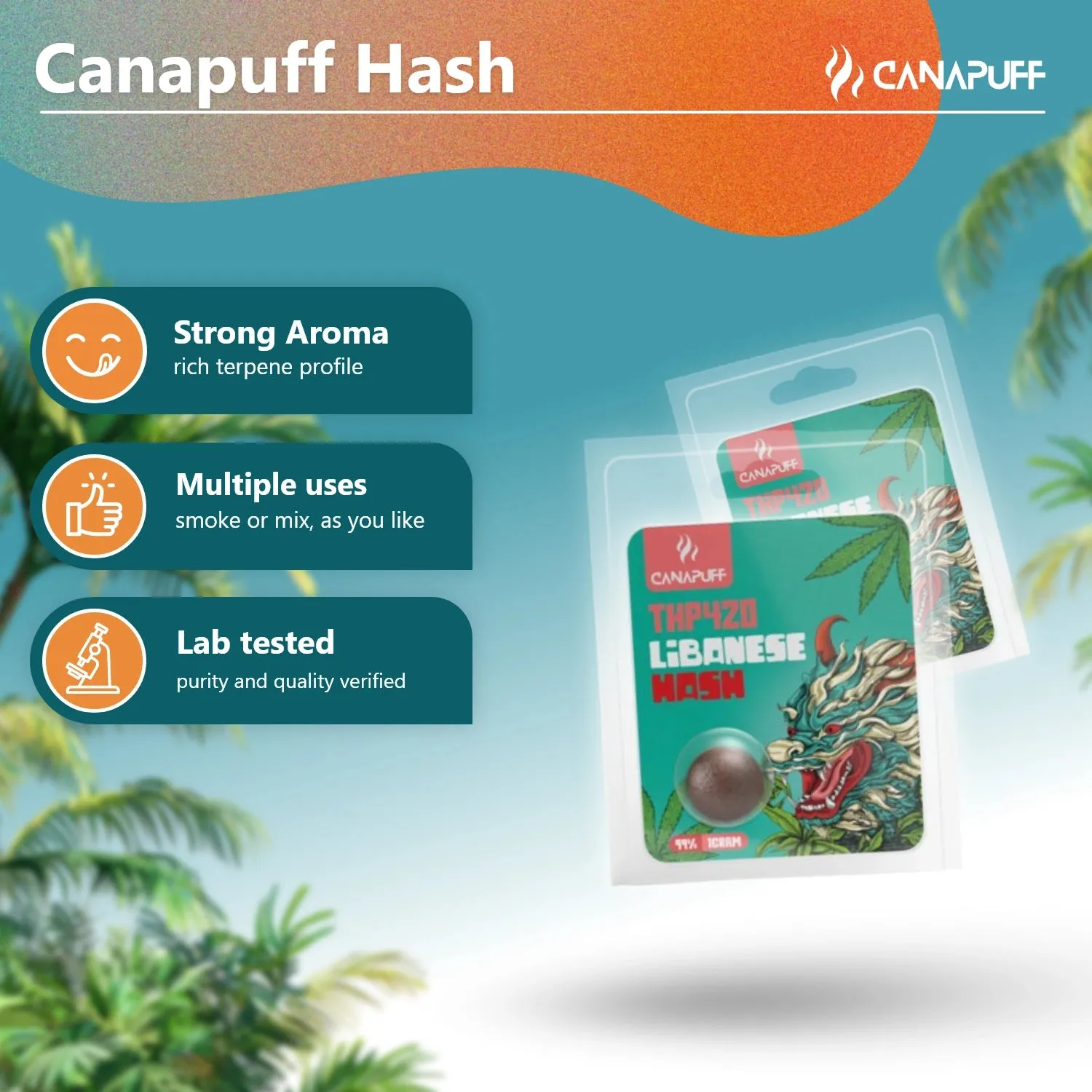Canapuff THP420 Libanese 99% hash orientalsk