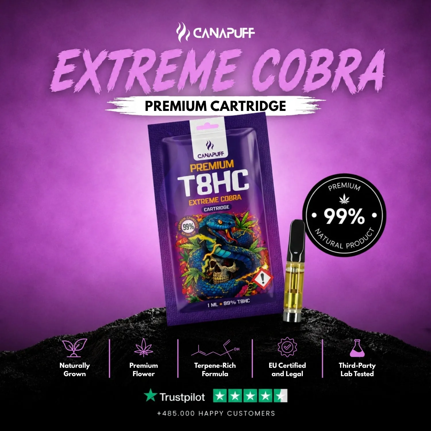 Canapuff T8HC vapepatron Extreme Cobra 99%