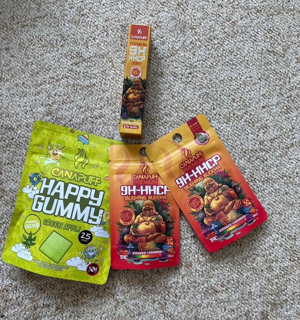 Canapuff Happy Gummy Green Appli vingummi 1 stk eple
