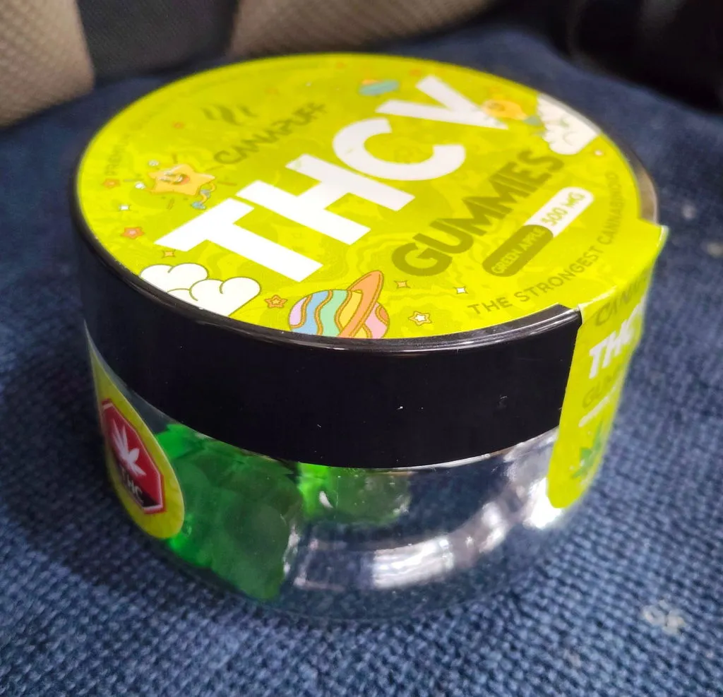 CanaPuff THCv Gummies grønt eple 10 stk syrlig