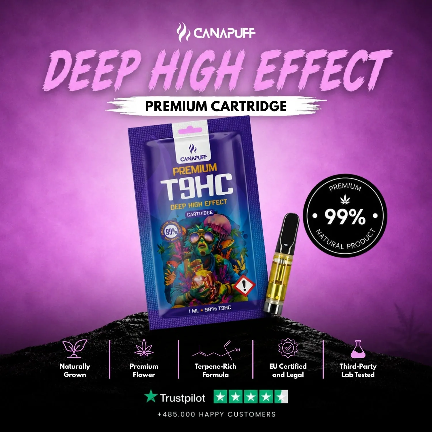 Canapuff T9HC vapepatron Deep tropisk blomst