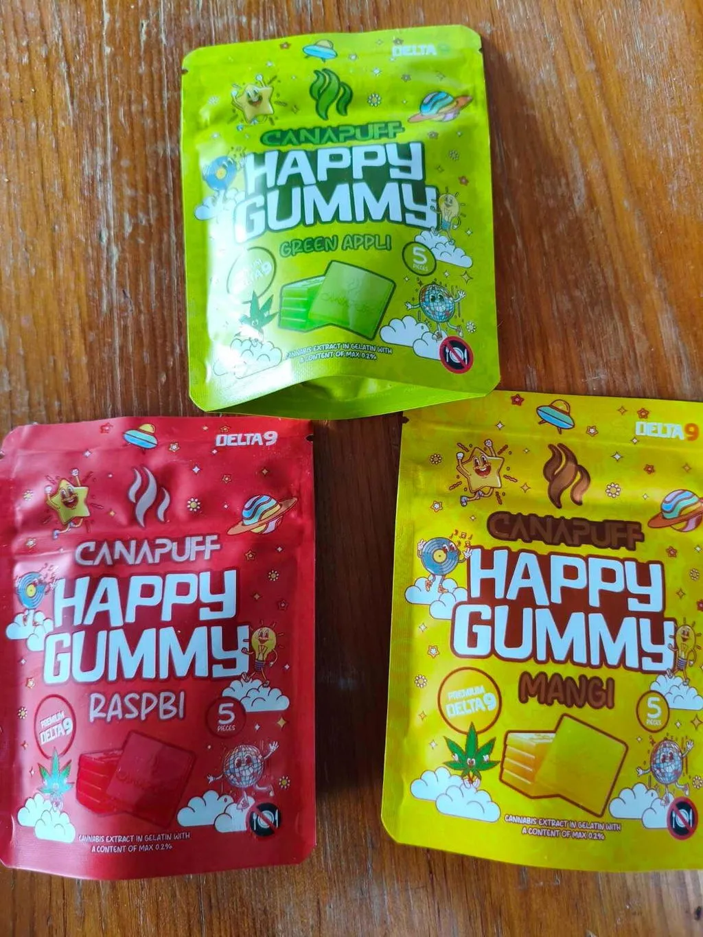 Canapuff Happy Gummy Green Appli vingummi 1 stk eple
