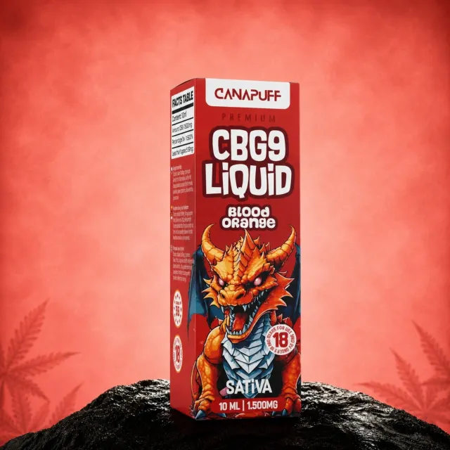 CanaPuff CBG9 Liquid Blood Orange e-væske 1500 mg sitrus