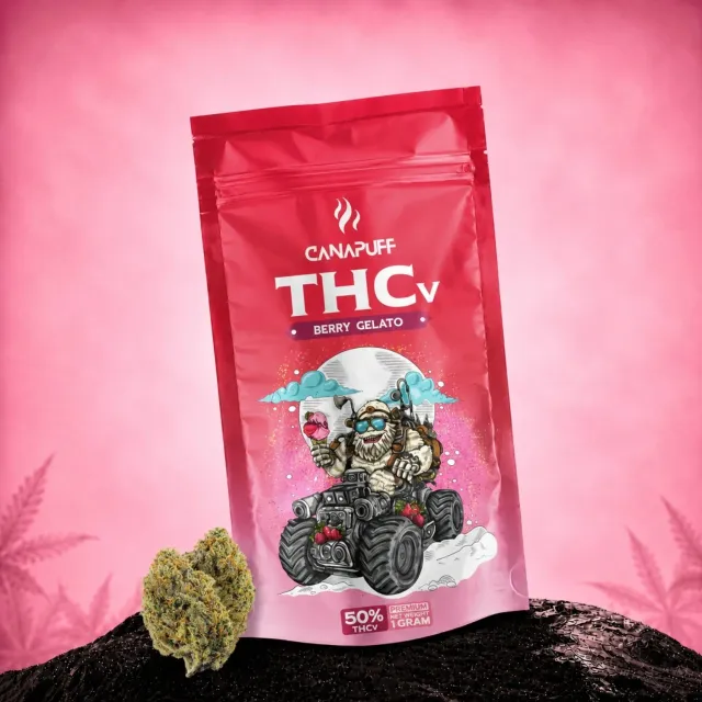 CanaPuff Berry Gelato THCv-blomst 50% 1 gram