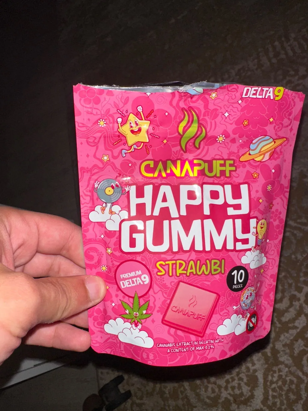Canapuff Happy Gummy Strawbi Delta 9 vingummi 1 stk