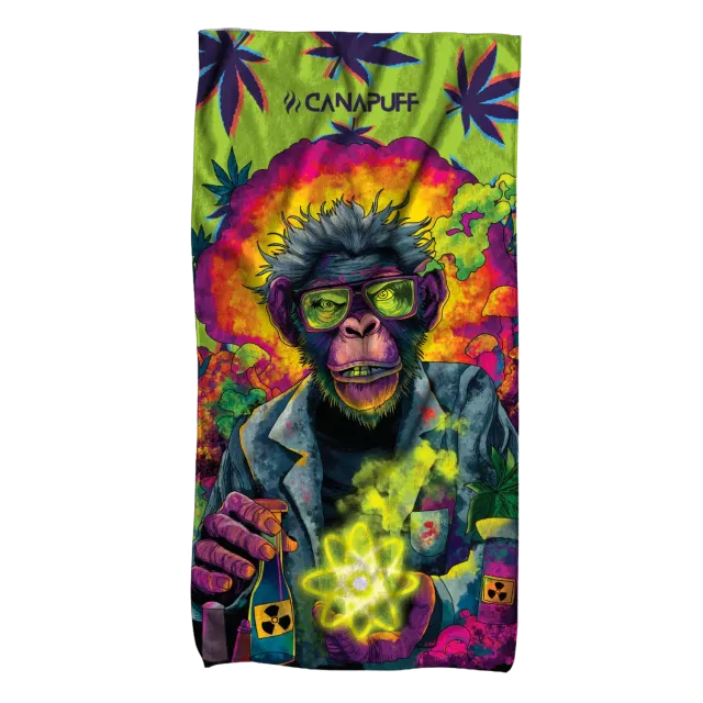 Canapuff Atomic Monkey håndkle 145x70 mikrofiber