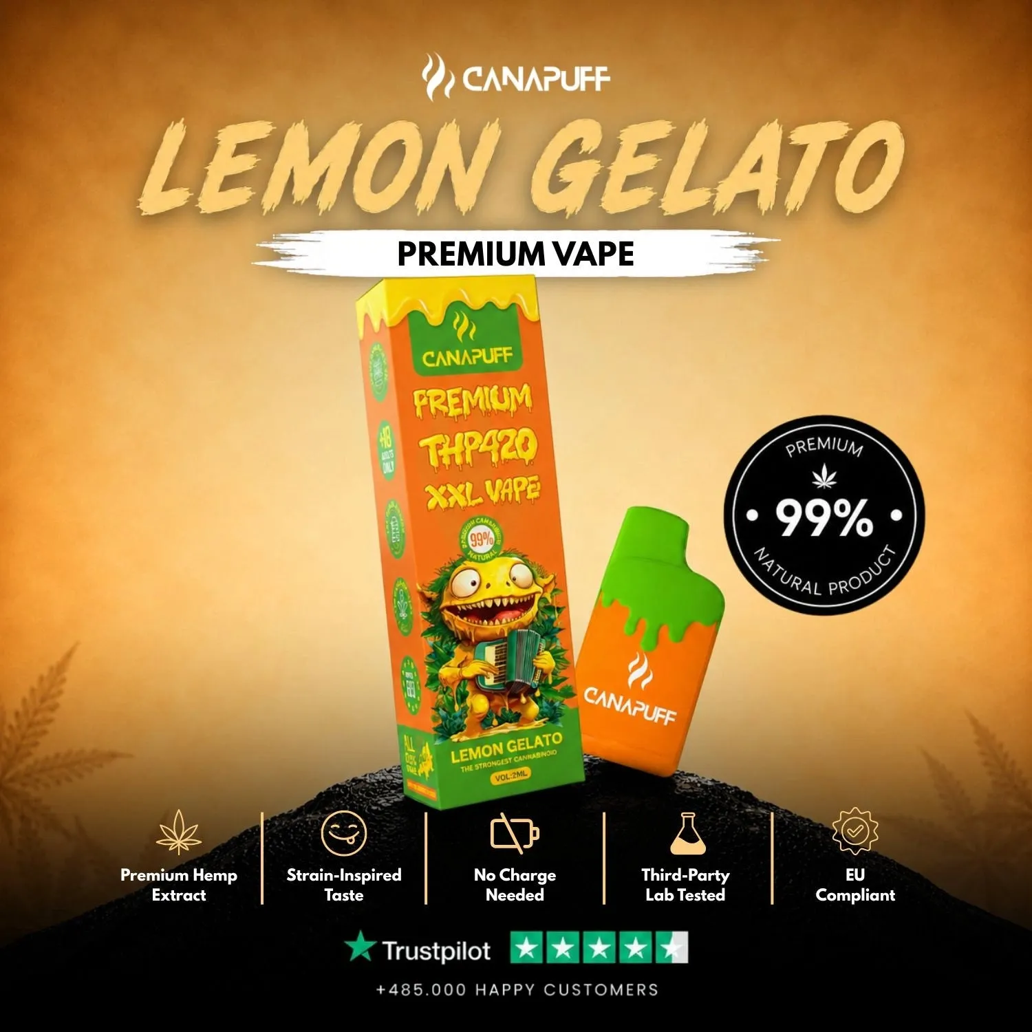 Canapuff THP420 XXL Lemon Gelato vape 2 ml 99%