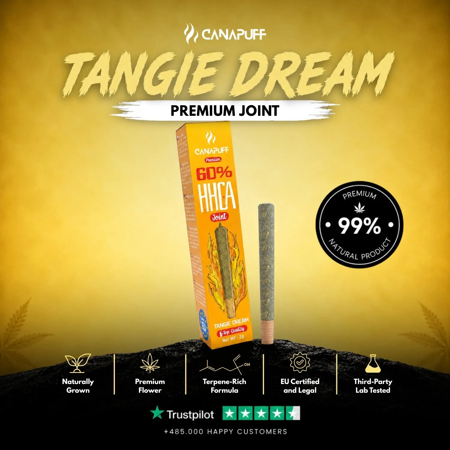 Canapuff HHC-A Tangie Dream joint 60% – appelsinsitrus