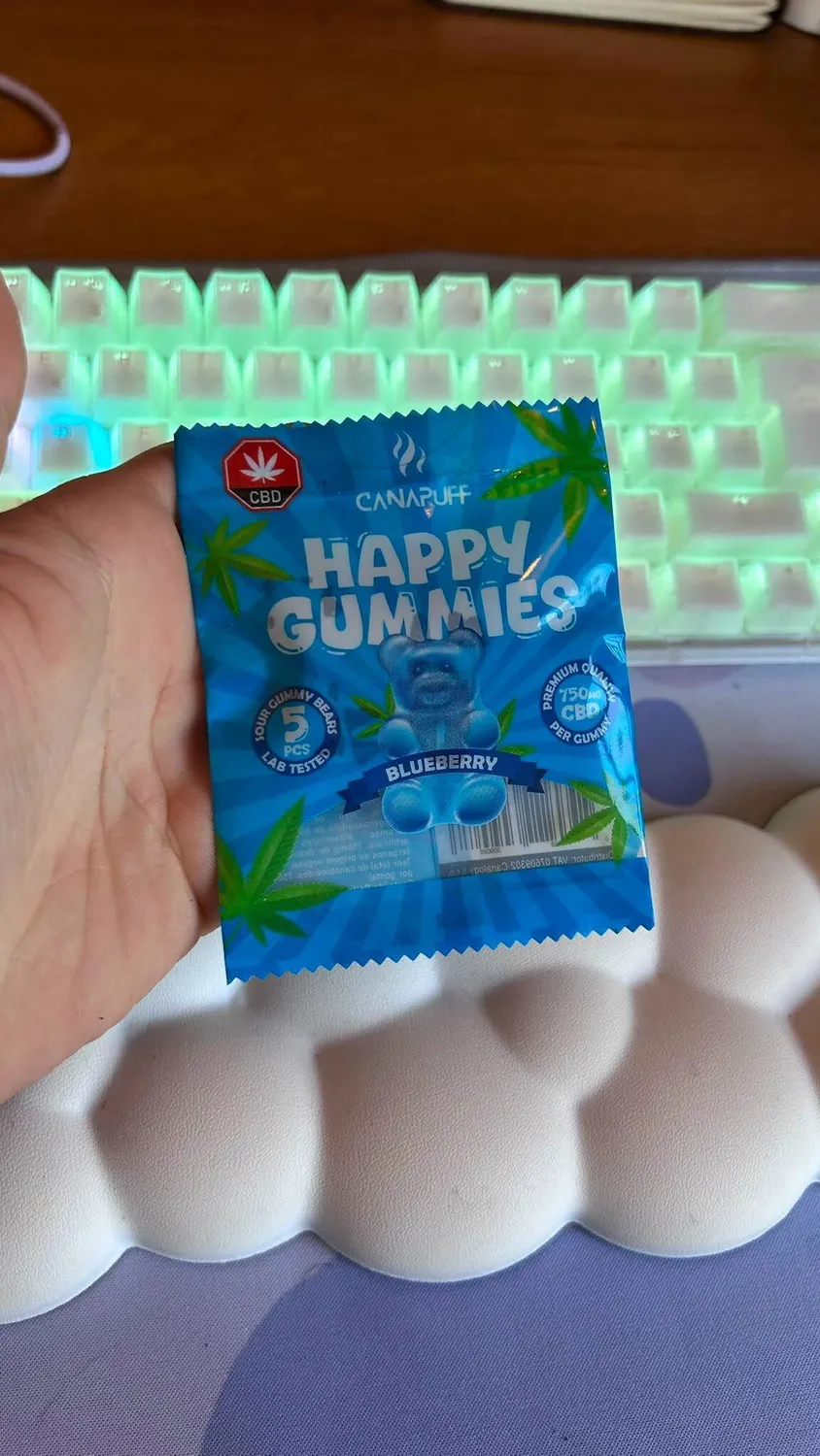 Canapuff CBD Gummies Green Apple vingummi 1 stk syrlig