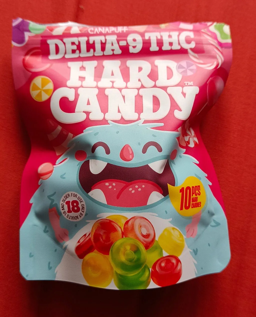 Canapuff Happy Hard Candy drops Delta-9 10 stk frukt