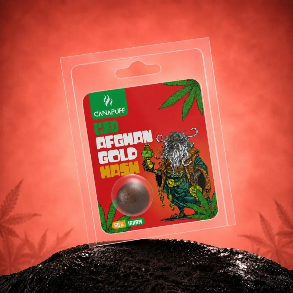 Canapuff Afghan Gold CBD hasj 60% myk presset