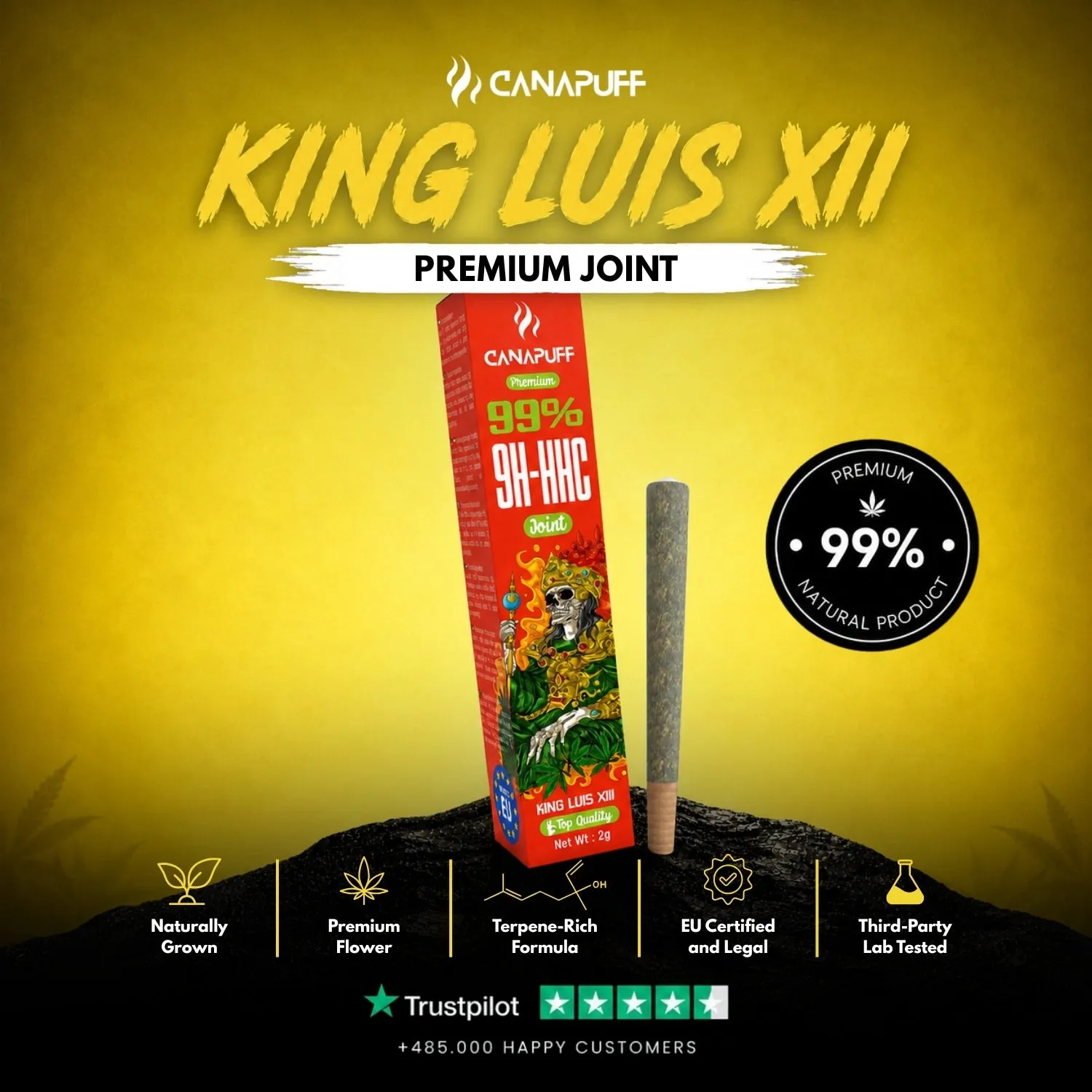 Canapuff King Luis XIII 9H-HHC joint 99% 1 stk