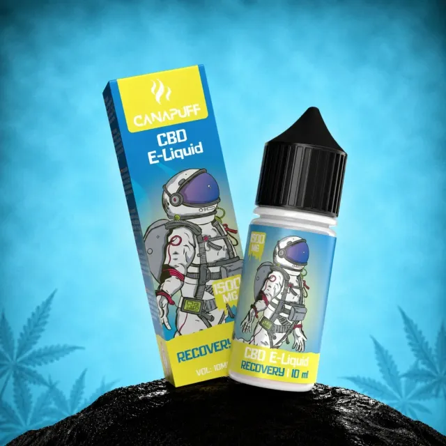 Canapuff CBD Recovery e-væske 1500mg urt