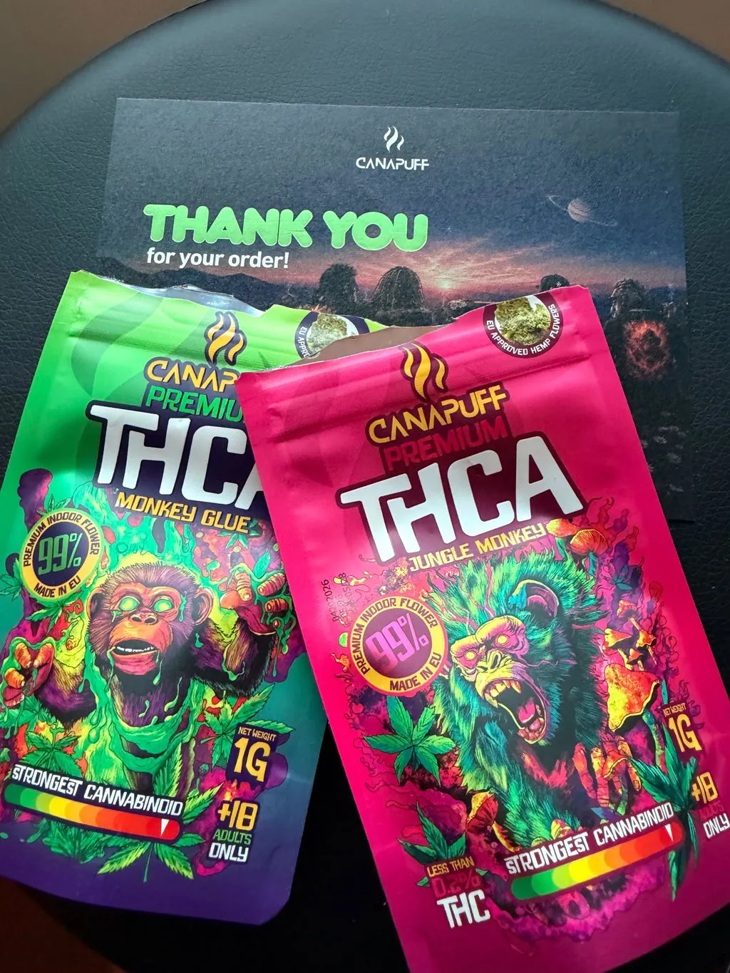 Canapuff Jungle Monkey THCA blomst 1 g jordlig
