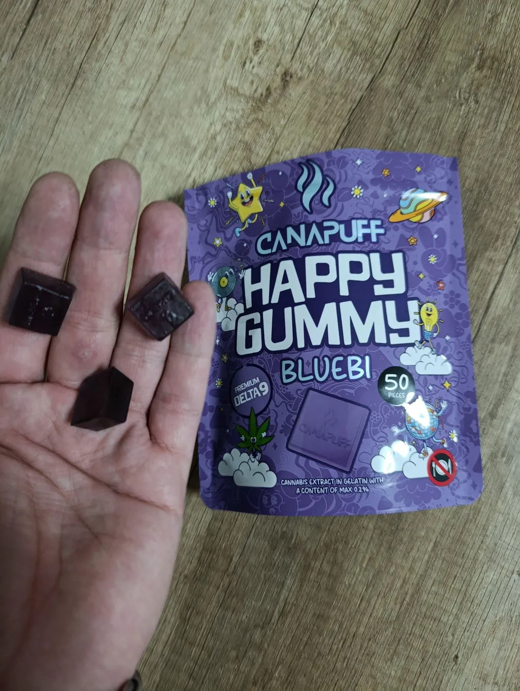 Canapuff Happy Gummy Bluebi vingummi 1 stk Delta 9