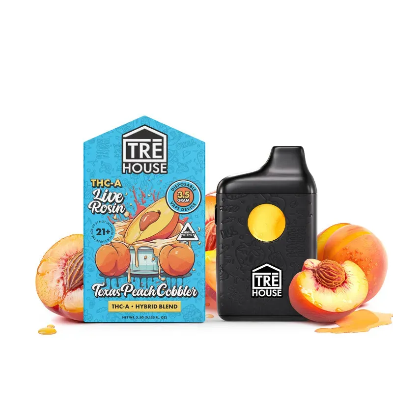 Tre House Texas Peach Cobbler THCA vape pen 3,5 g fersken