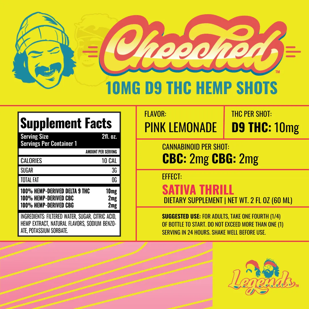 Cheech & Chong Legends Sativa Shot Pink Lemonade 120 mg THC