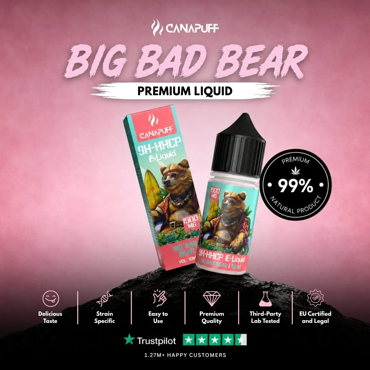 Canapuff 9H-HHCP Liquid Big Bad Bear 1500mg 10ml