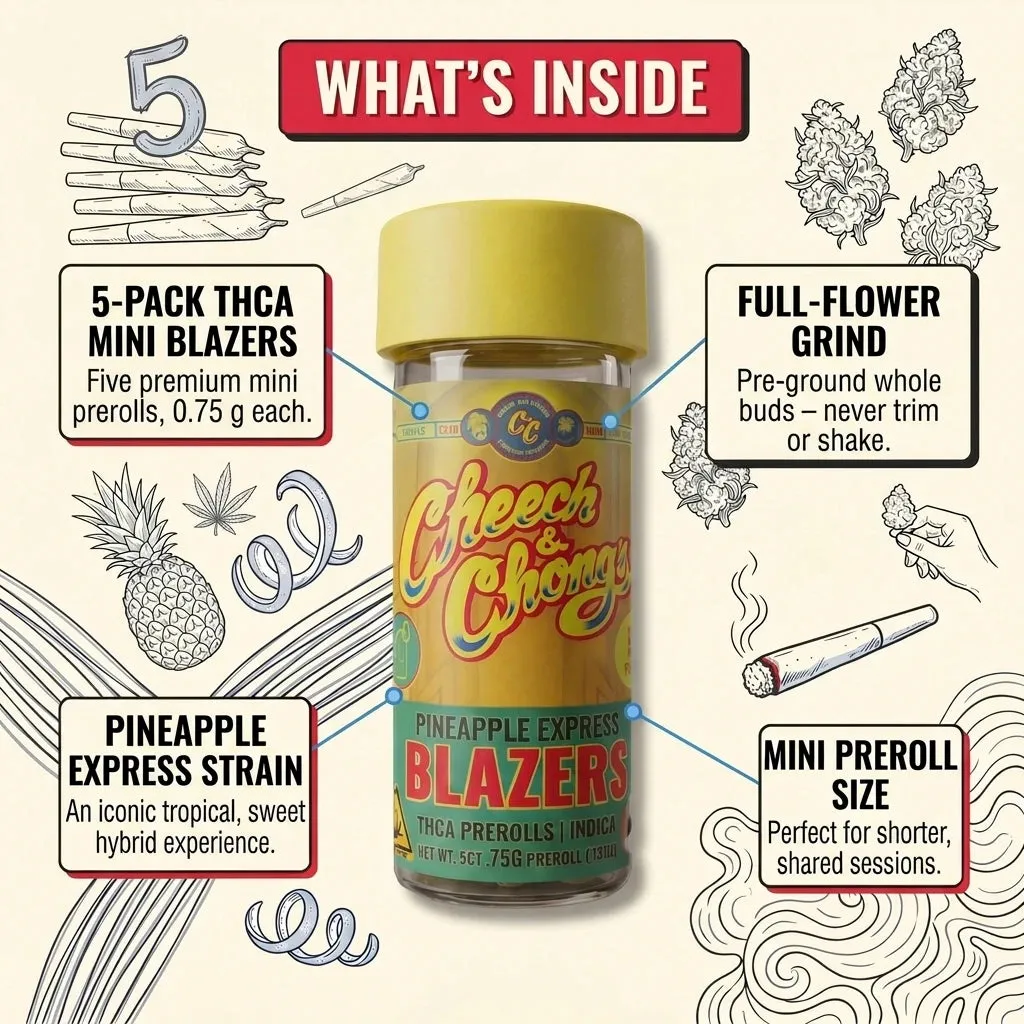 Cheech & Chong Blazers Pineapple Express Mini prerolls 5-pk THCa