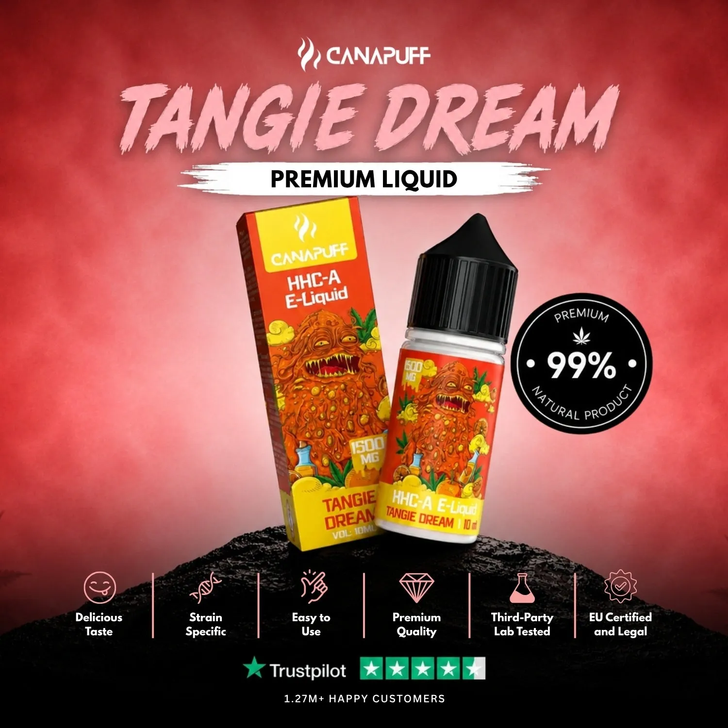 Canapuff HHC-A Liquid Tangie Dream 1500 mg sitrus