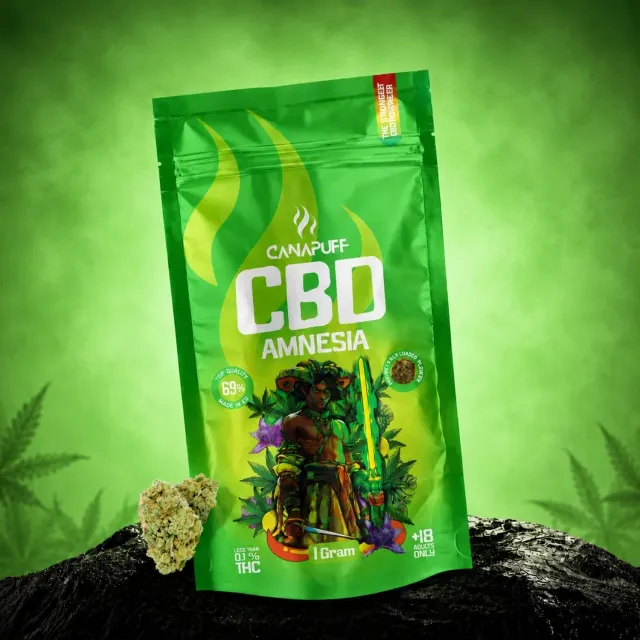 Canapuff Amnesia 69% CBD-blomst 1g krydder og urt