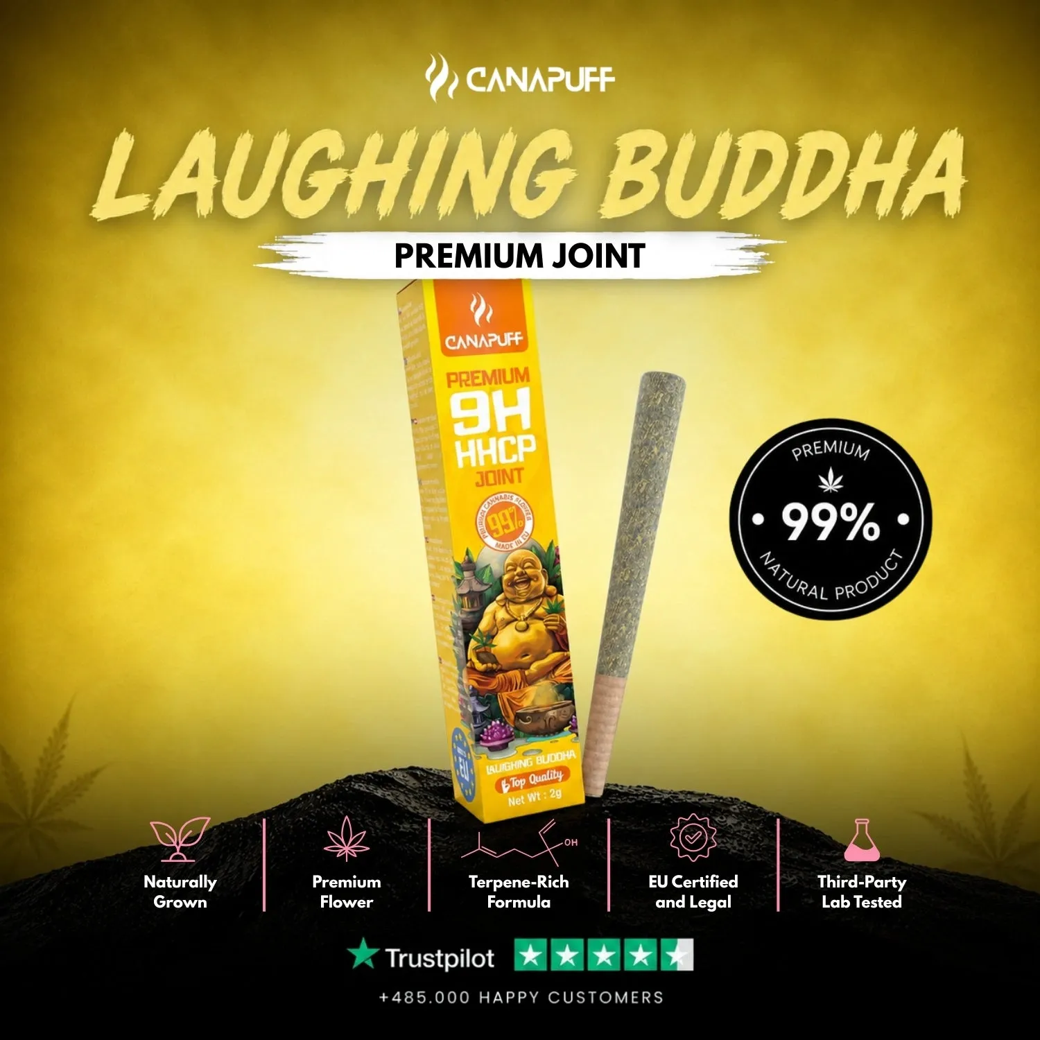 Canapuff 9H-HHCP Laughing Buddha joint 2 g 99 %