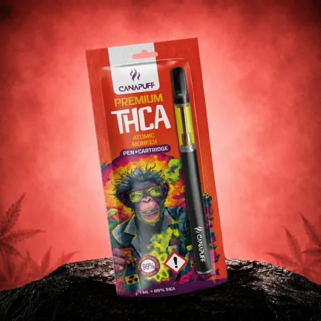 Canapuff THCA Atomic Monkey 99% vapepenn jordaktig