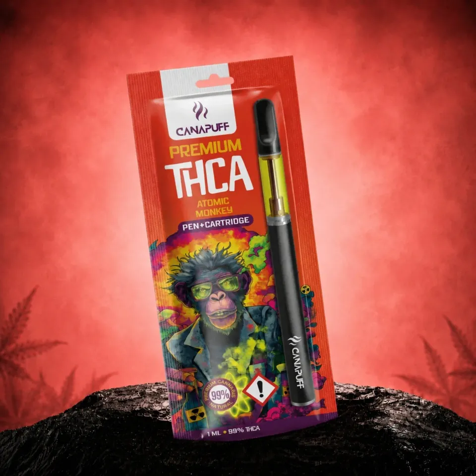 Canapuff THCA Atomic Monkey 99% vapepenn jordaktig