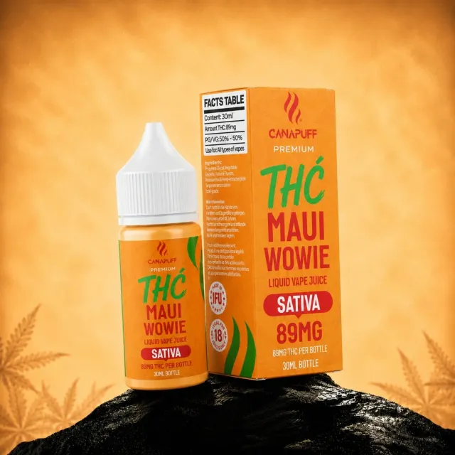 Canapuff Happy Liquid Maui Wowie vapevæske 30ml tropisk