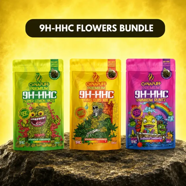 Canapuff 9H-HHC blomster Bundle 3x1 g friske sorter