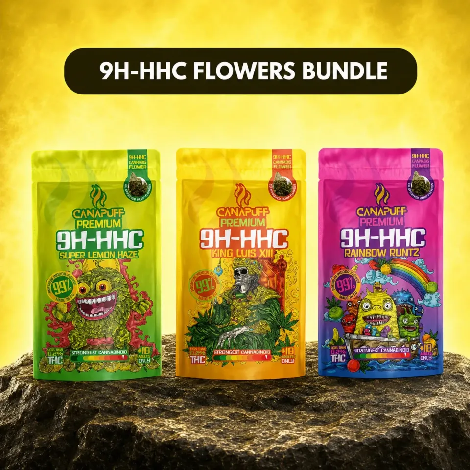 Canapuff 9H-HHC blomster Bundle 3x1 g friske sorter