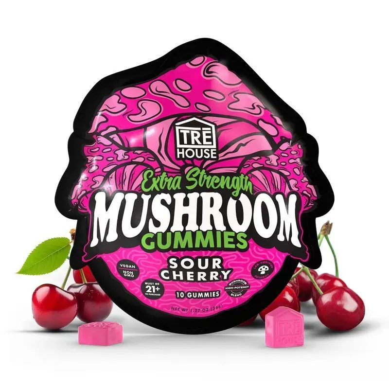TRE HOUSE Sour Cherry mushroom gummies single pack sur