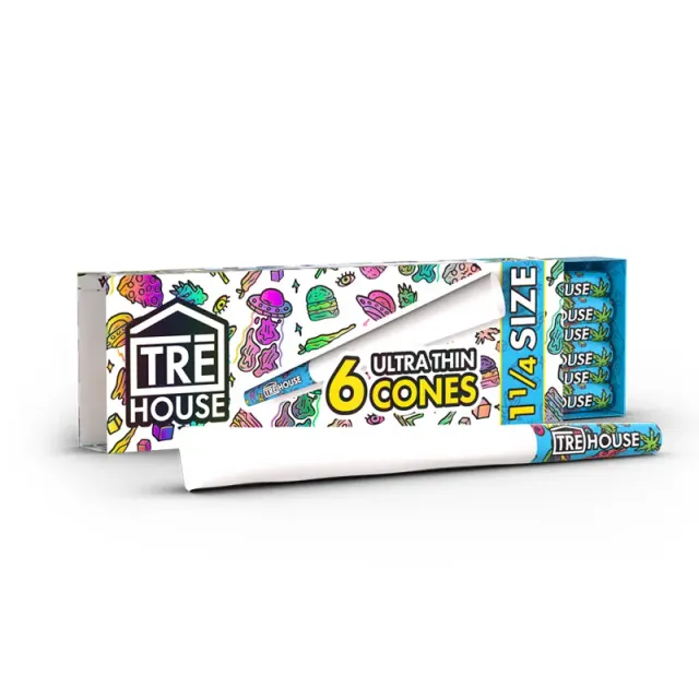 TRE HOUSE 1 1/4 Ultra Thin preroll cones 36 stk