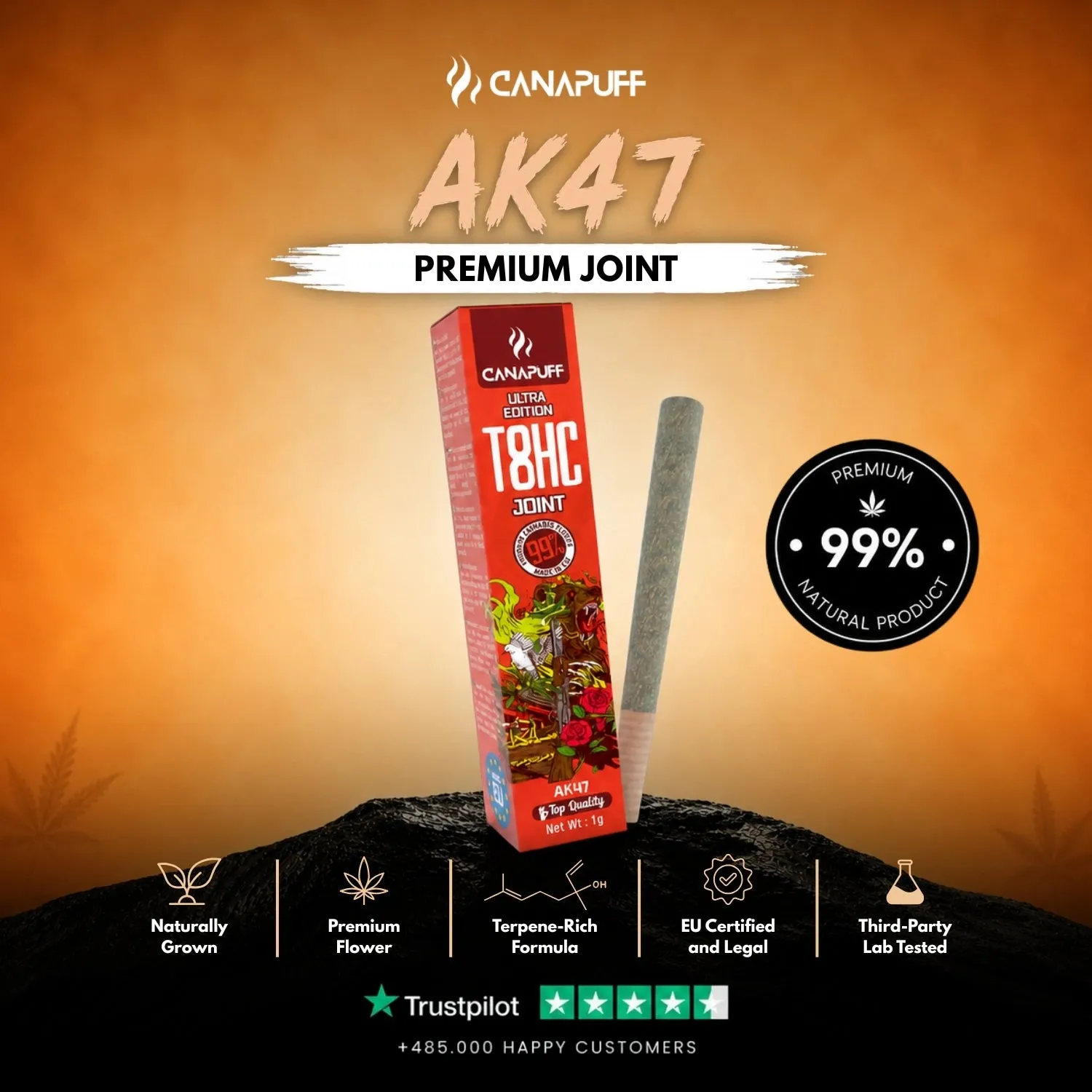 Canapuff AK47 T8HC joint 1g – Ultra Edition