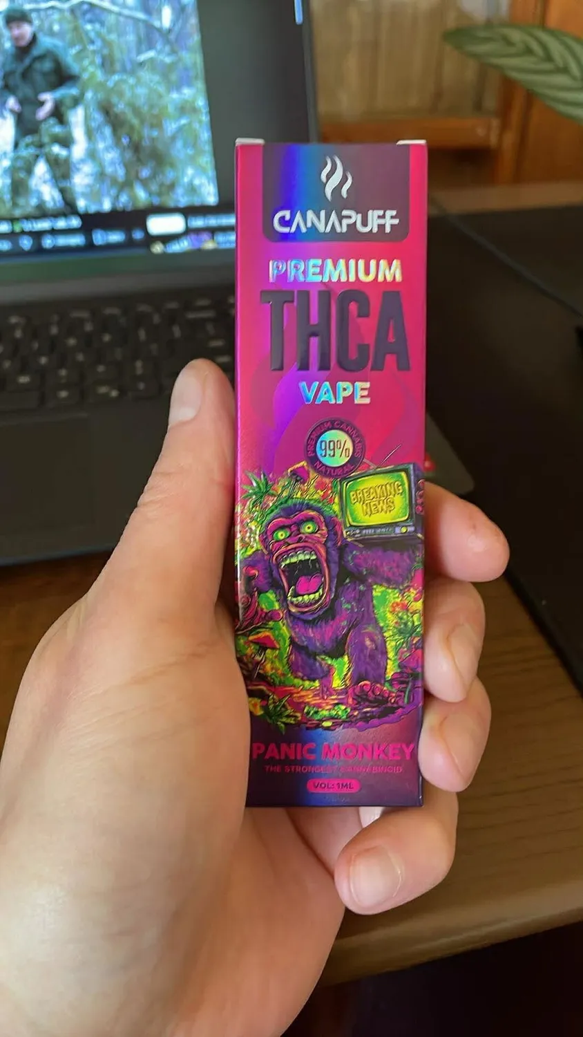 Canapuff THCA Panic Monkey vape 1ml frisk