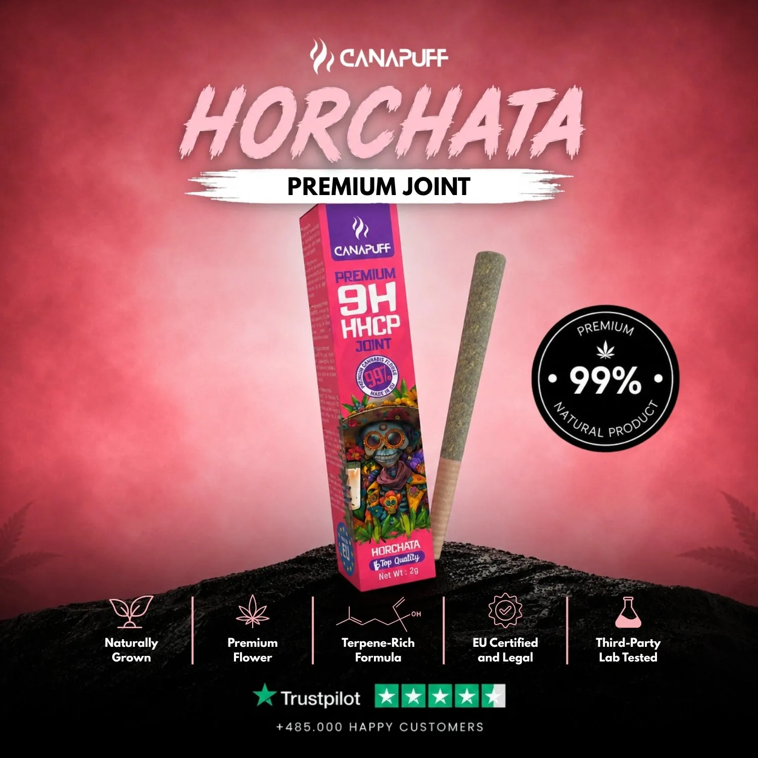 Canapuff Horchata 9H-HHCP joint 2g – 99 % søt
