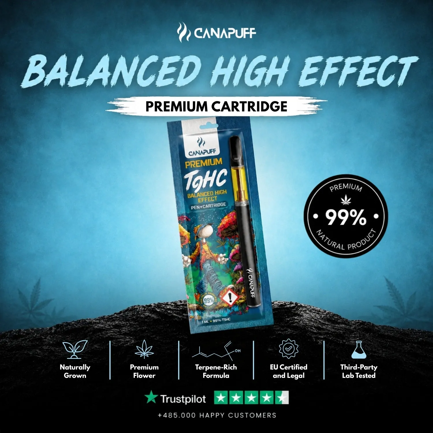 Canapuff T9HC Pen+Cartridge Balanced 99% vape