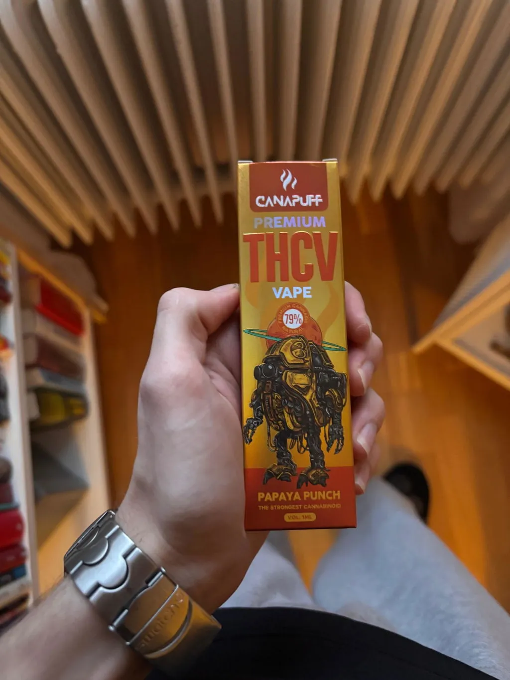 Canapuff THCv Papaya Punch vape 1 ml 79 % fruktig